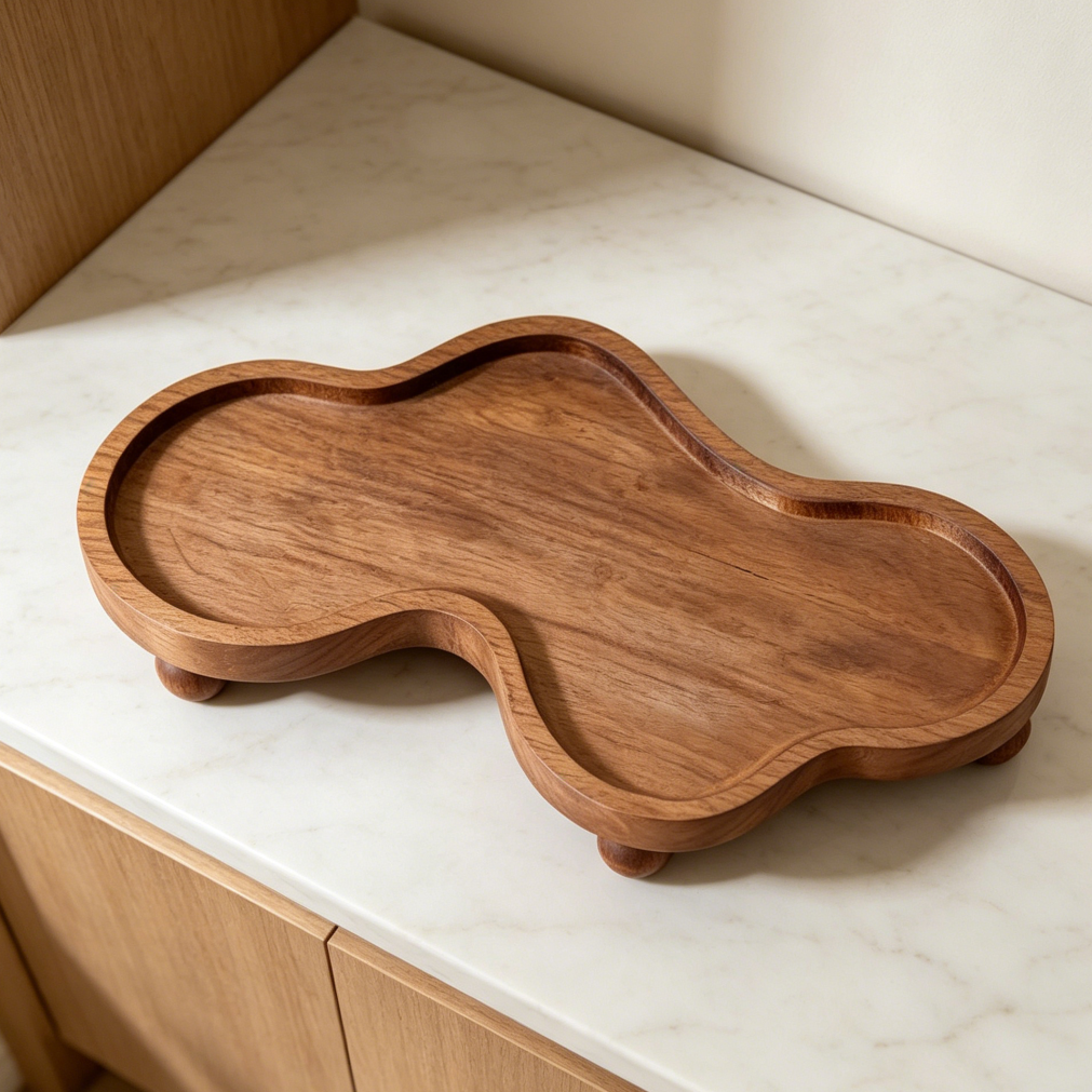Brown Irregular Wood Cloud Perfume Tray